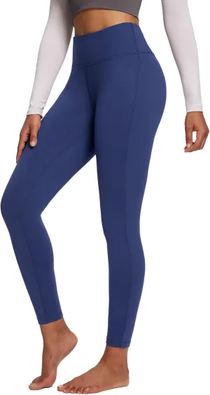 baleaf Women's Petite Fleece Lined Leggings with Pockets, 25" Thermal Winter Warm High Waisted Thick 7/8 Yoga Pants