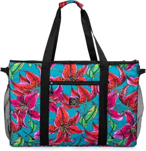 BANG&CARSEN Extra Large Beach Bag With Zipper - XXL Beach Tote Bag For Women With Many Pockets