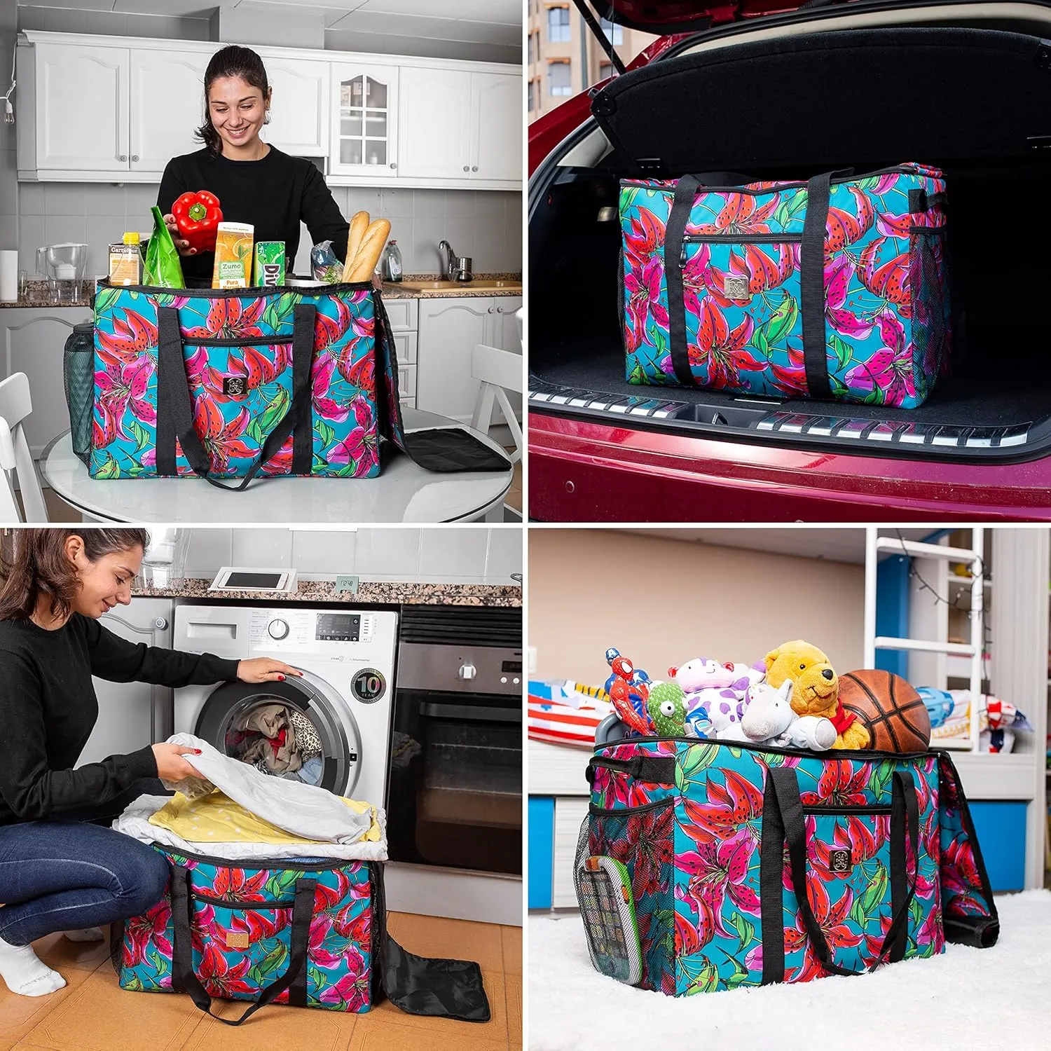 BANG&CARSEN Extra Large Beach Bag With Zipper - XXL Beach Tote Bag For Women With Many Pockets