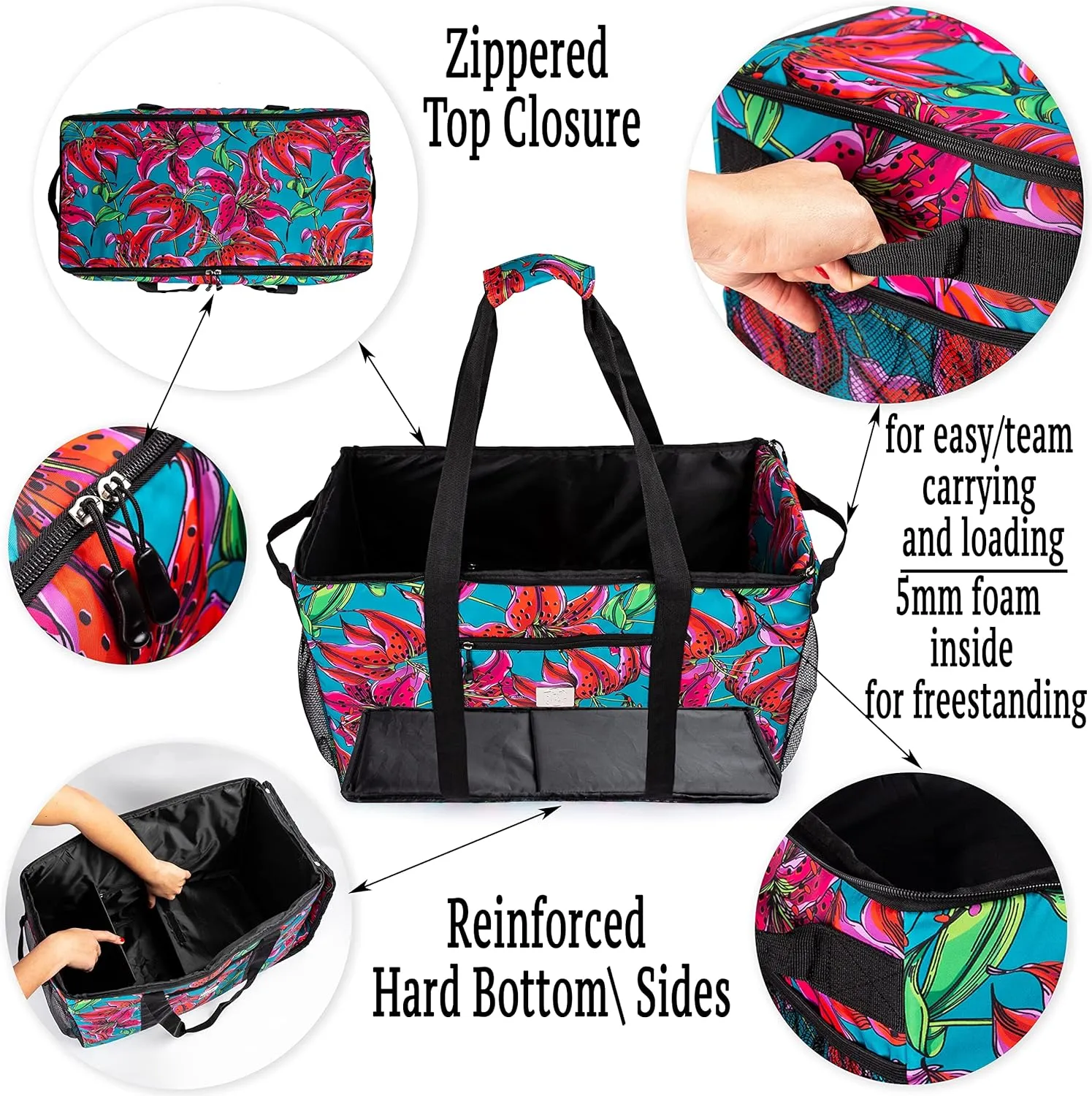 BANG&CARSEN Extra Large Beach Bag With Zipper - XXL Beach Tote Bag For Women With Many Pockets