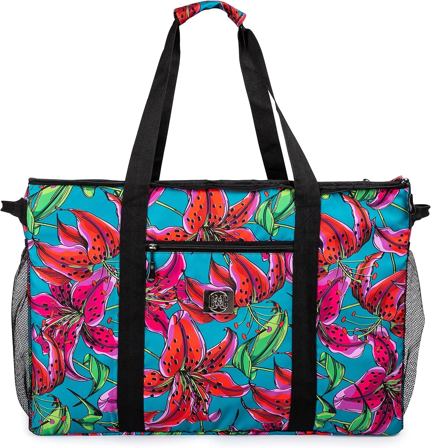 BANG&CARSEN Extra Large Beach Bag With Zipper - XXL Beach Tote Bag For Women With Many Pockets