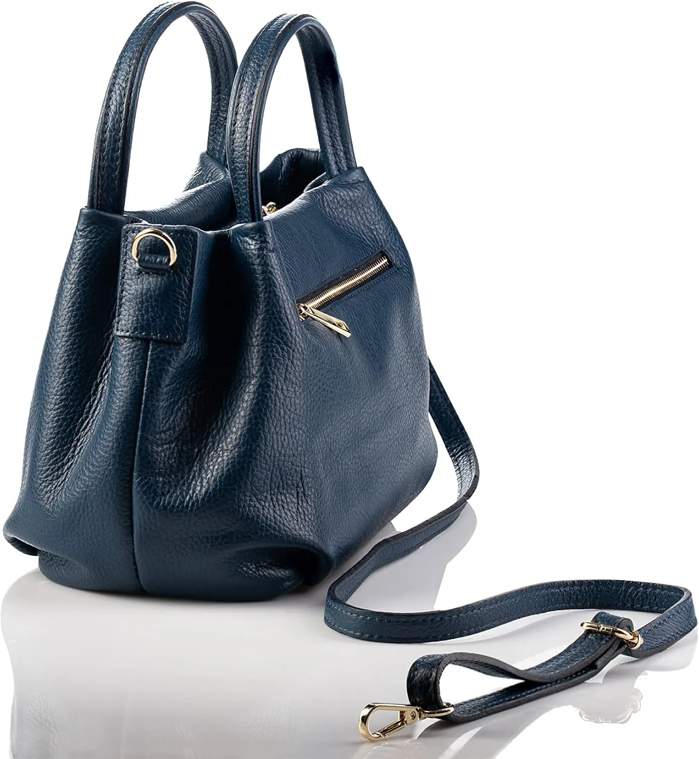 Baroncelli Italian Leather Purse for Women Genuine Soft Leather Medium Size Shoulder Crossbody Bag Made in Italy