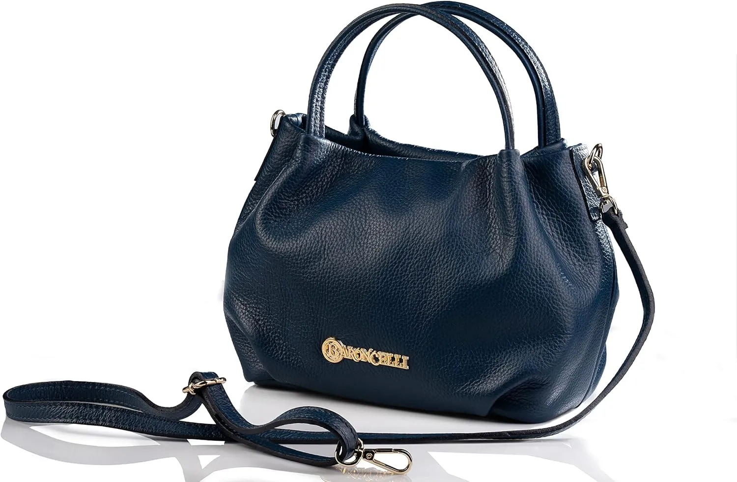 Baroncelli Italian Leather Purse for Women Genuine Soft Leather Medium Size Shoulder Crossbody Bag Made in Italy