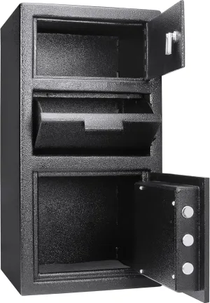Barska Advanced Digital Keypad Compact Depository Drop Safe with Master Code   5 Codes & Dual User Mode, Black, 0.72/0.78 Cubic Ft