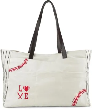 Baseball Bag Handbag for Woman Shopping Bag Travel Bag Canvas Casual Bag with Polyester Linning Sports Bag