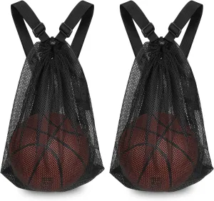 Basketball Bag 15 * 20 inch Sports Single Ball Bag Drawstring Mesh Backpack, for Carrying Soccer Volleyball Baseball football Carrier Single Outdoor Sports Equipment