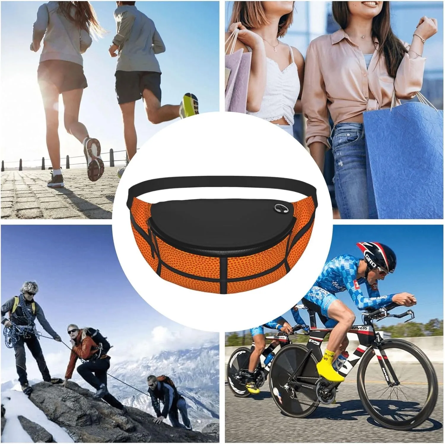 Basketball Fanny Pack Waist Bag Adjustable Belt Bag For Men Women Fashion Sling Crossbody Hip Bum Bag Traveling Hiking Cycling Running