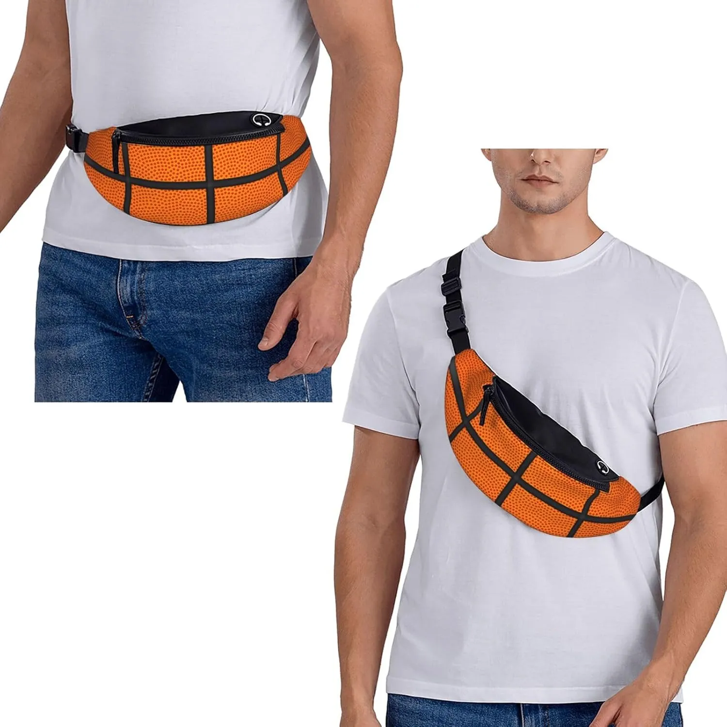 Basketball Fanny Pack Waist Bag Adjustable Belt Bag For Men Women Fashion Sling Crossbody Hip Bum Bag Traveling Hiking Cycling Running