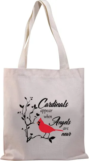 BDPWSS Cardinal Memorial Gift Cardinals Appear When Angels Are Near Red Cardinal Bird Sympathy Tote Bag (cardinals appear TG)