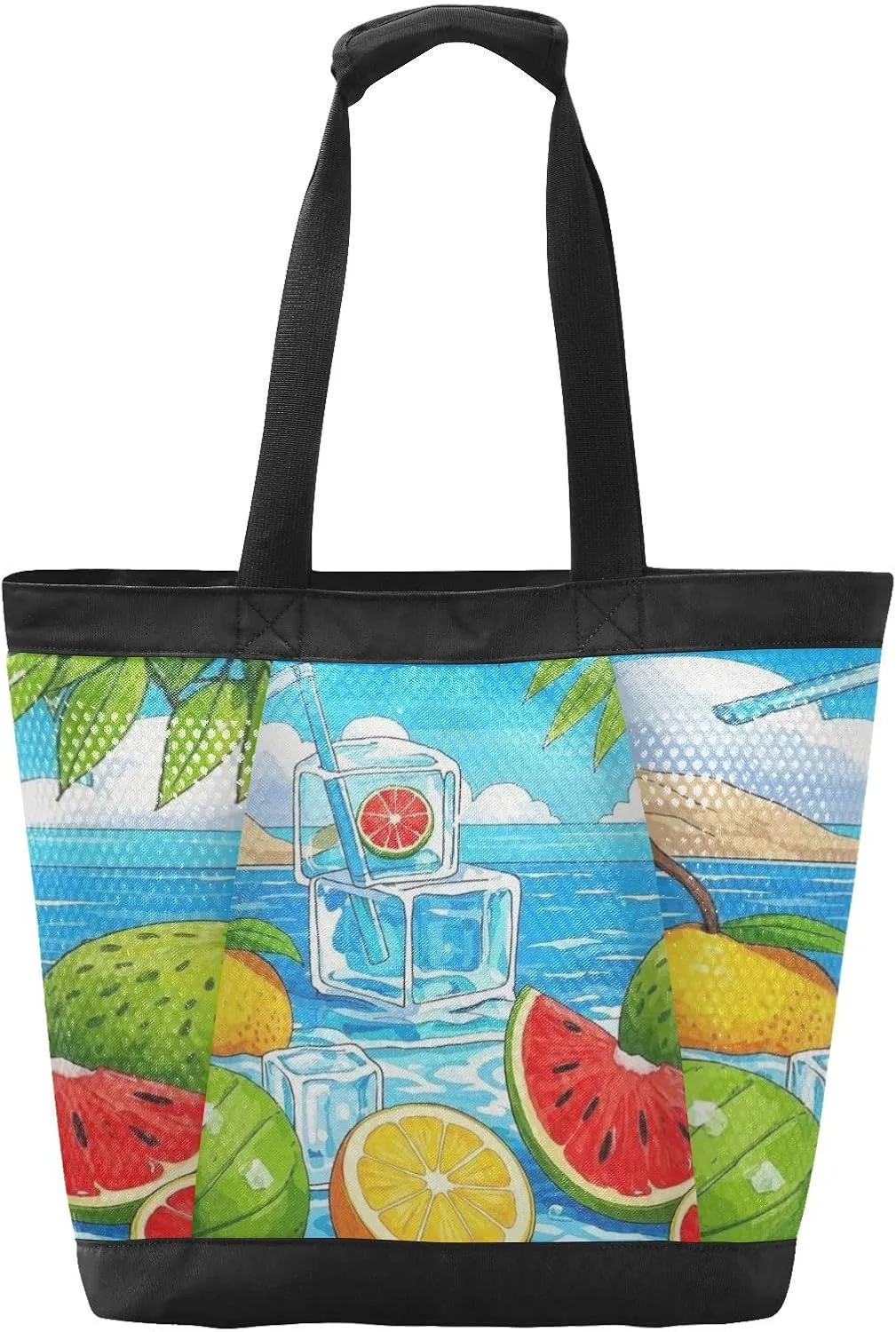 Beach Bag for Women Waterproof Sandproof Mesh Beach Tote Bag with Zipper and Pockets 1A