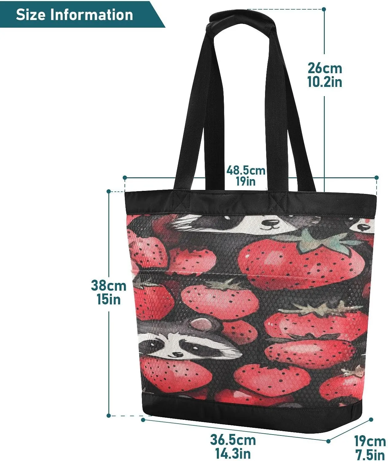 Beach Bag for Women Waterproof Sandproof Mesh Beach Tote Bag with Zipper and Pockets 1G