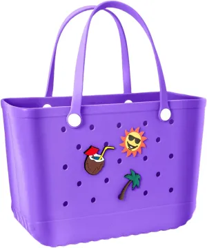 Beach Bag Rubber Beach Tote Bag- Rubber Tote Bags Waterproof Handbag for Women, Extra Large Travel Bag for Pool Boat Sports