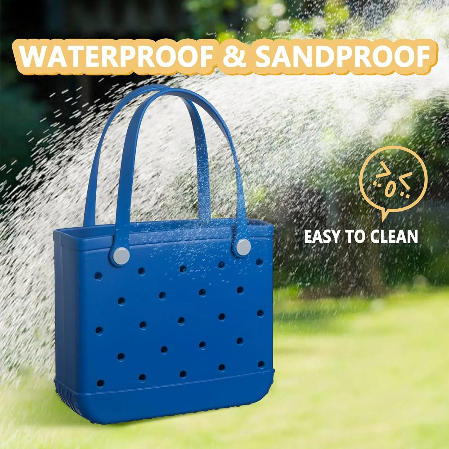 Beach Bag Rubber Small Tote Bag, Fashion Travel Bag for Women, Waterproof Handbag for Sports, Pool, Beach
