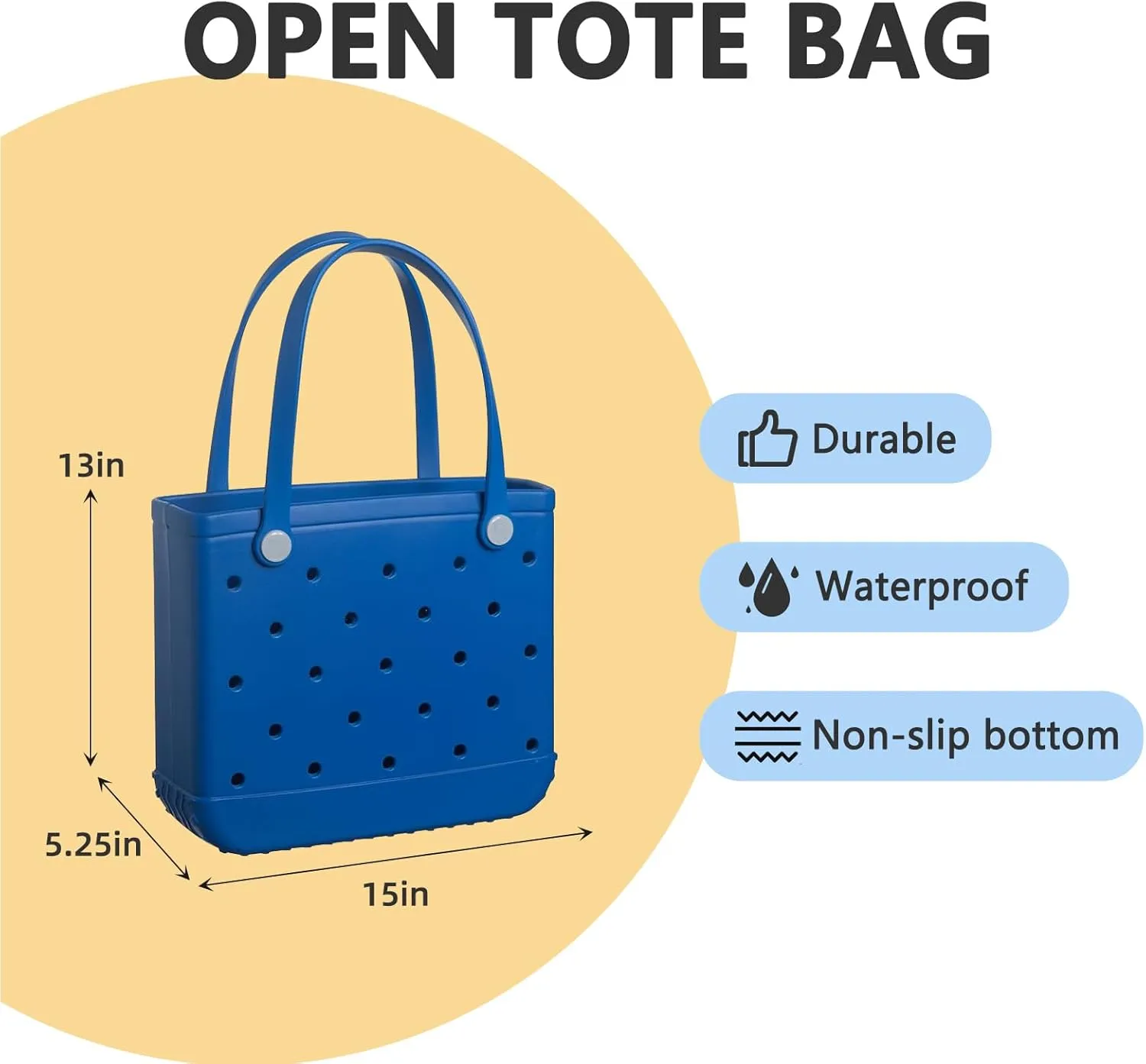 Beach Bag Rubber Small Tote Bag, Fashion Travel Bag for Women, Waterproof Handbag for Sports, Pool, Beach