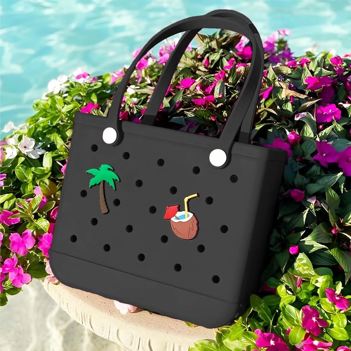 Beach Bag Rubber Tote Bag Waterproof Sandproof Travel Bag for Women Washable Tote Bag Handbag