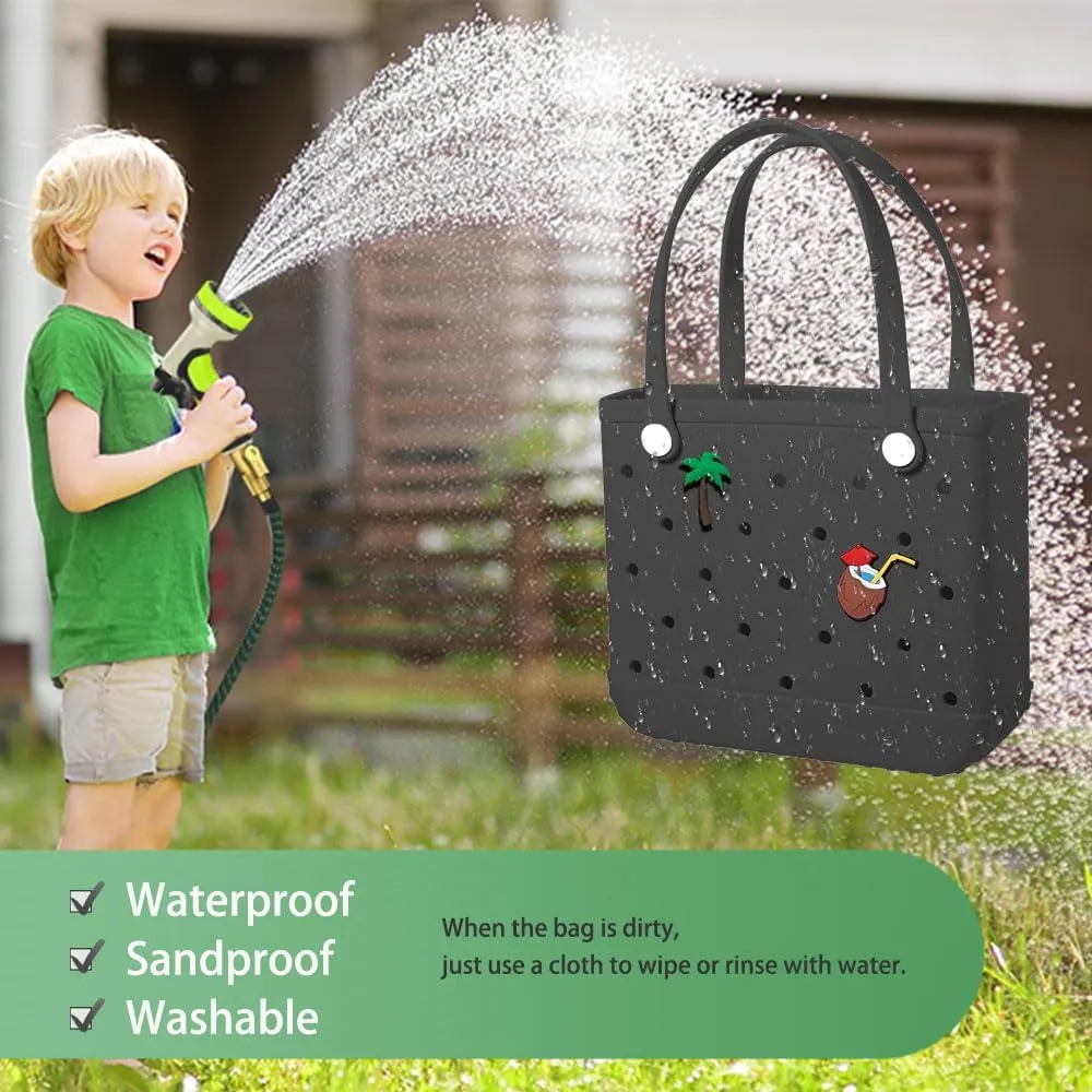 Beach Bag Rubber Tote Bag Waterproof Sandproof Travel Bag for Women Washable Tote Bag Handbag
