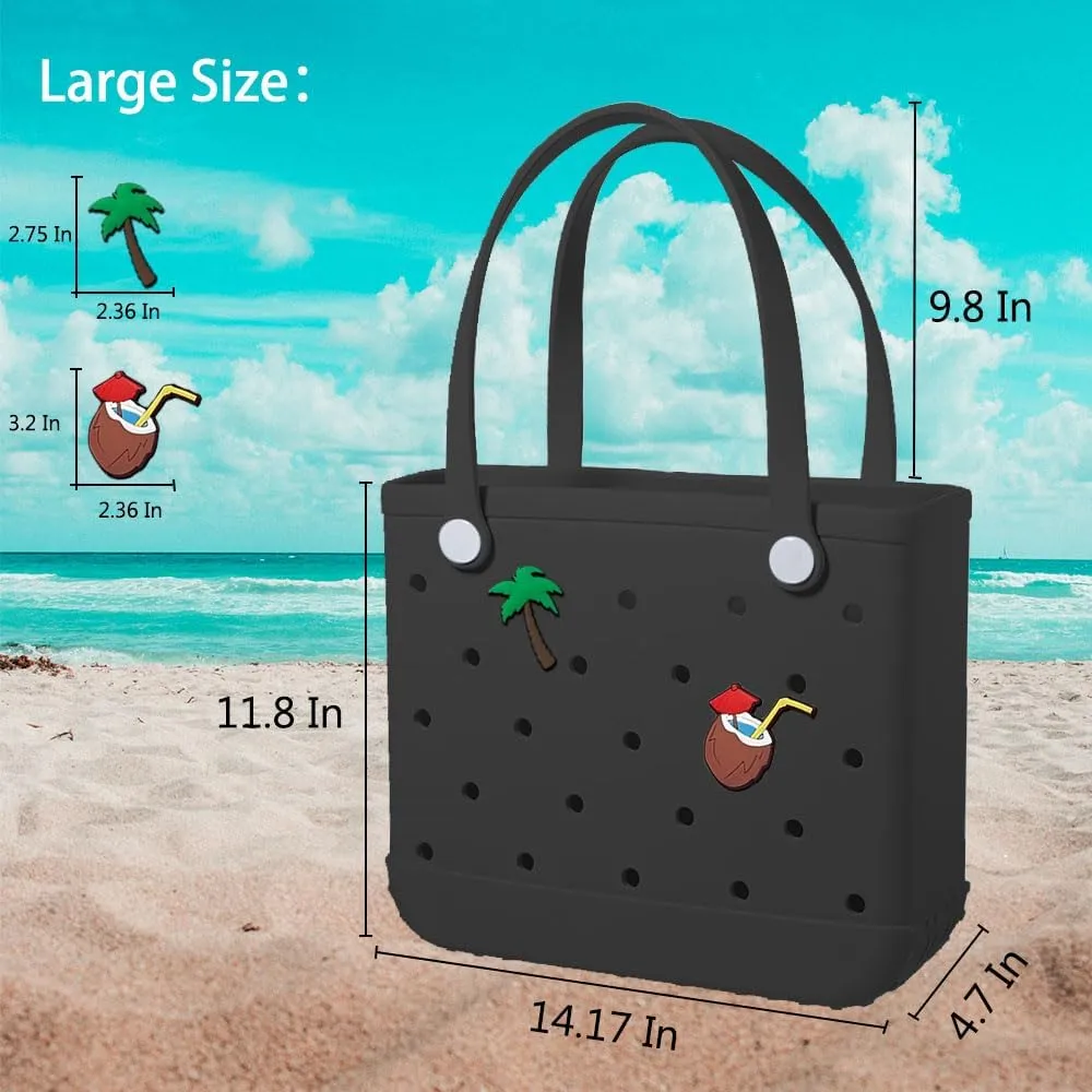 Beach Bag Rubber Tote Bag Waterproof Sandproof Travel Bag for Women Washable Tote Bag Handbag