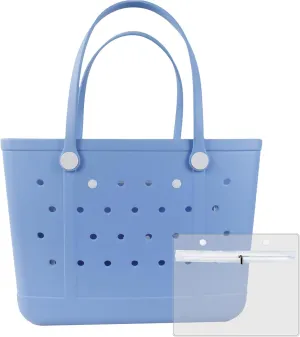 Beach Bag, Waterproof Beach Tote, Rubber XL Tote Bag, Washable and Durable Open Handbag for Boat Pool Sports Gym
