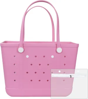 Beach Bag, Waterproof Beach Tote, Rubber XL Tote Bag, Washable and Durable Open Handbag for Boat Pool Sports Gym