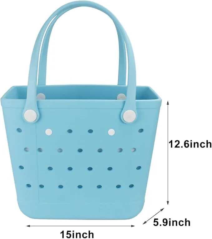 Beach Bag，Rubber Tote Bag ，Washable Tote for Boat Pool Sports Gym