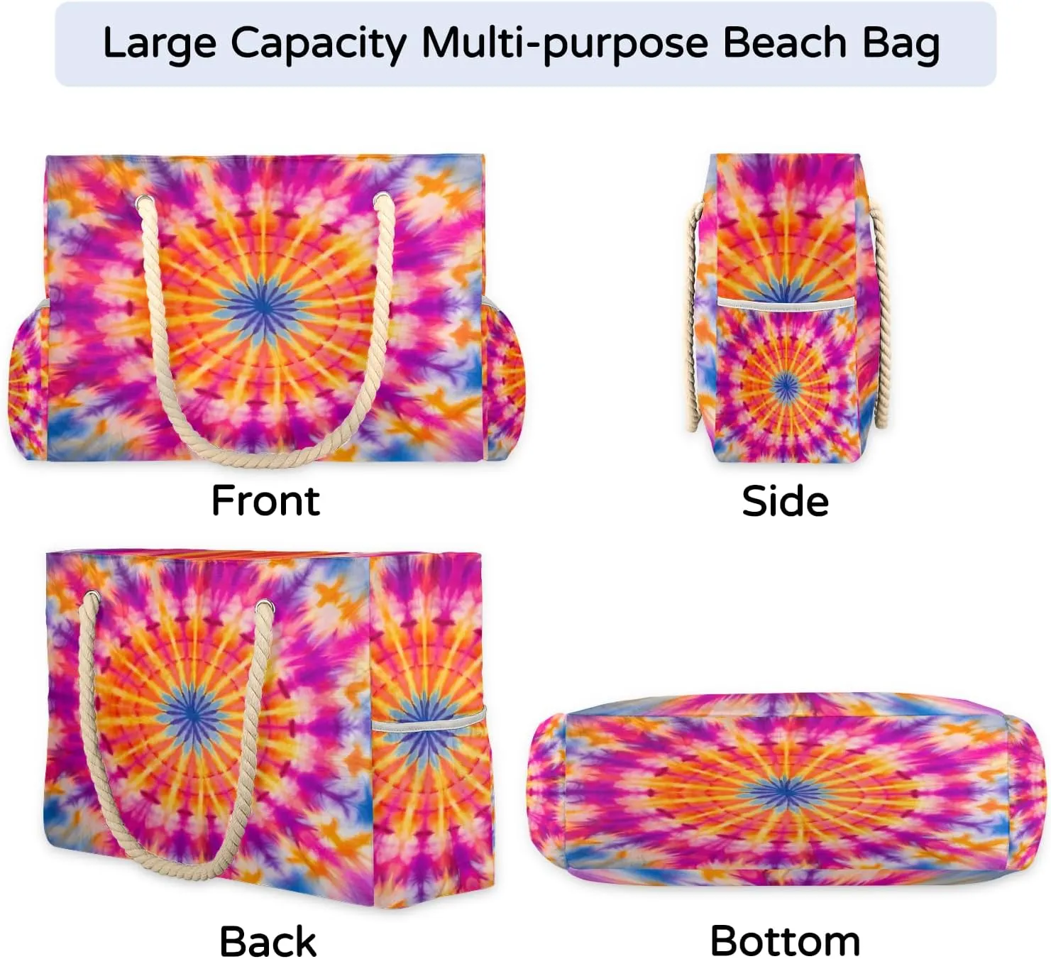 Beach Bags for Women Waterproof Sandproof Large Beach Tote Bag with Zipper Swim Pool Bag for Travel Outdoor