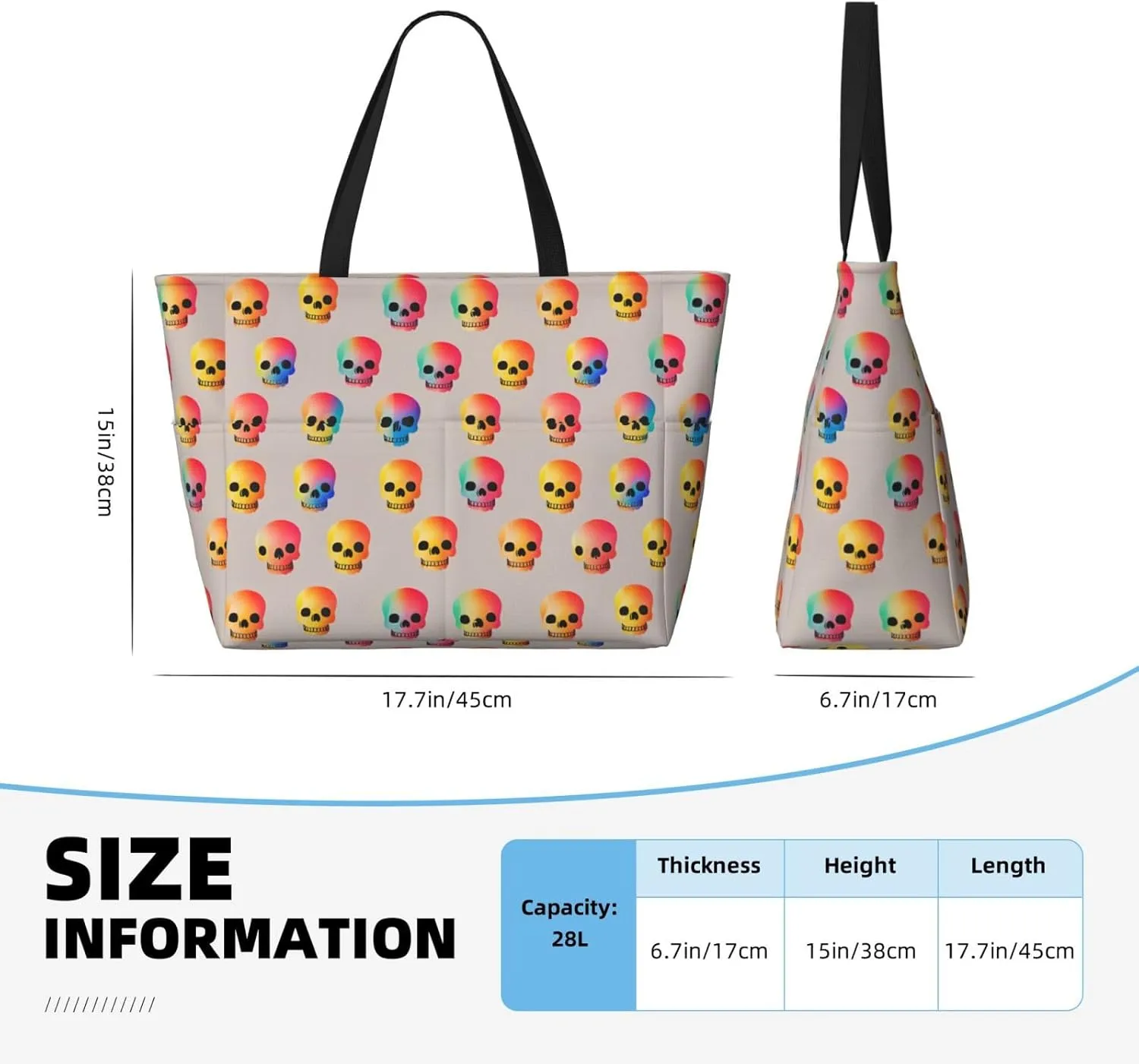Beach Bags for Women Waterproof Sandproof Tote Bag, Large Beach Bag with Zipper for Gym Travel Vocation