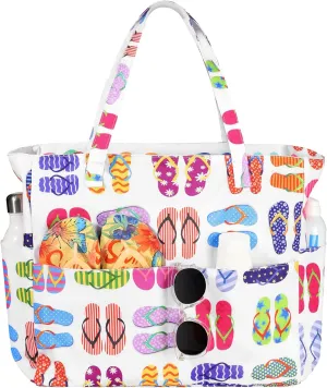 Beach Bags for Women Waterproof Sandproof Women Tote Bag, Large Beach Bag with Zipper for Gym Travel Vocation