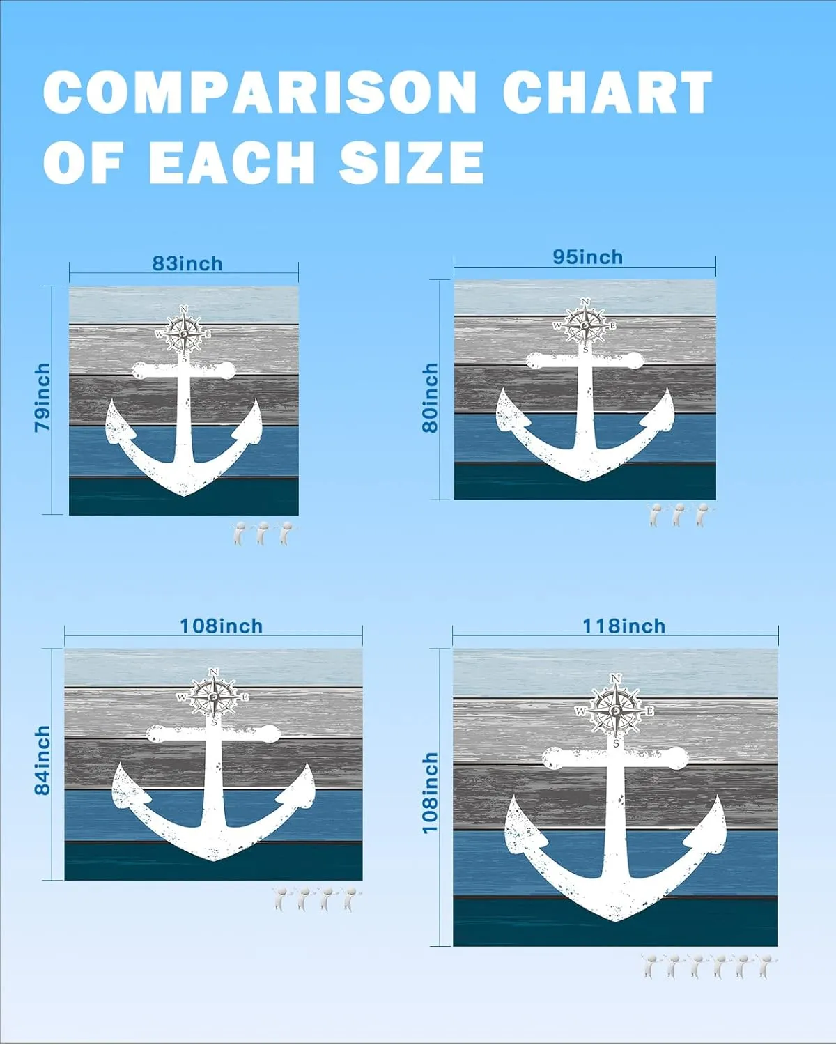 Beach Blanket Sandproof, White Anchor Compass Farm Barn Blue Gray Wood Plank Waterproof Beach Mat Lightweight Quick Drying Picnic Blanket Beach Essentials for Travel Camping Hiking 83x79in