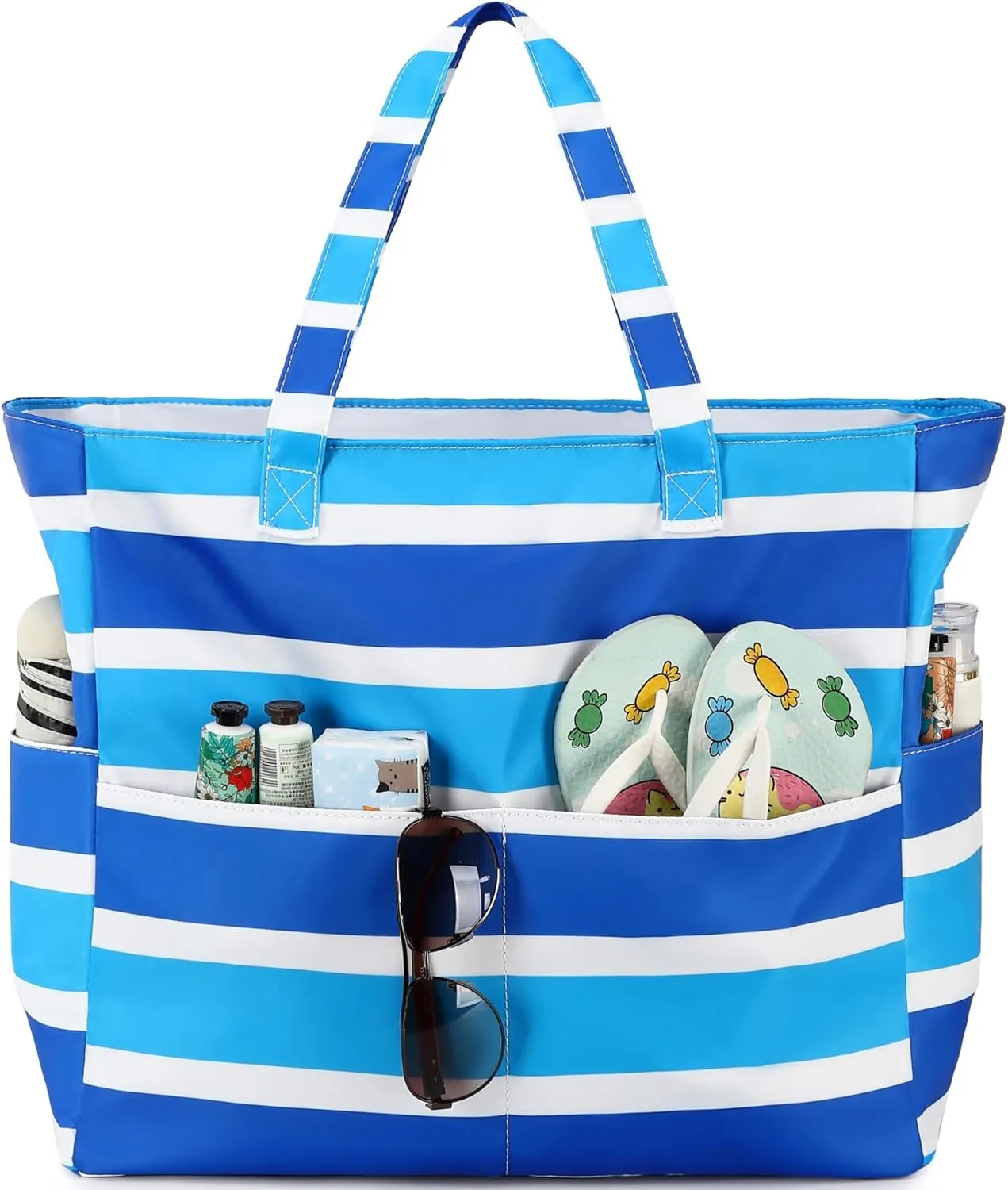 Beach Pool Bags Tote for Women Ladies Large Gym Tote Carry On Bag With Wet Compartment for Weekender Travel Waterproof