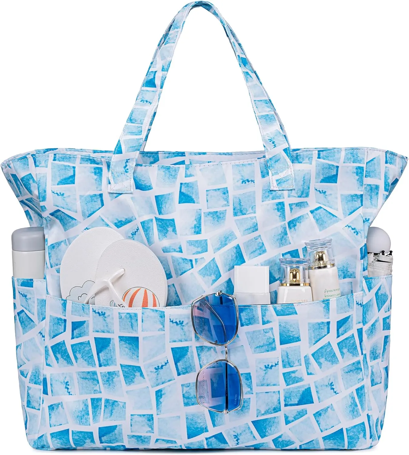 Beach Pool Bags Tote for Women Ladies Large Gym Tote Carry On Bag With Wet Compartment for Weekender Travel Waterproof