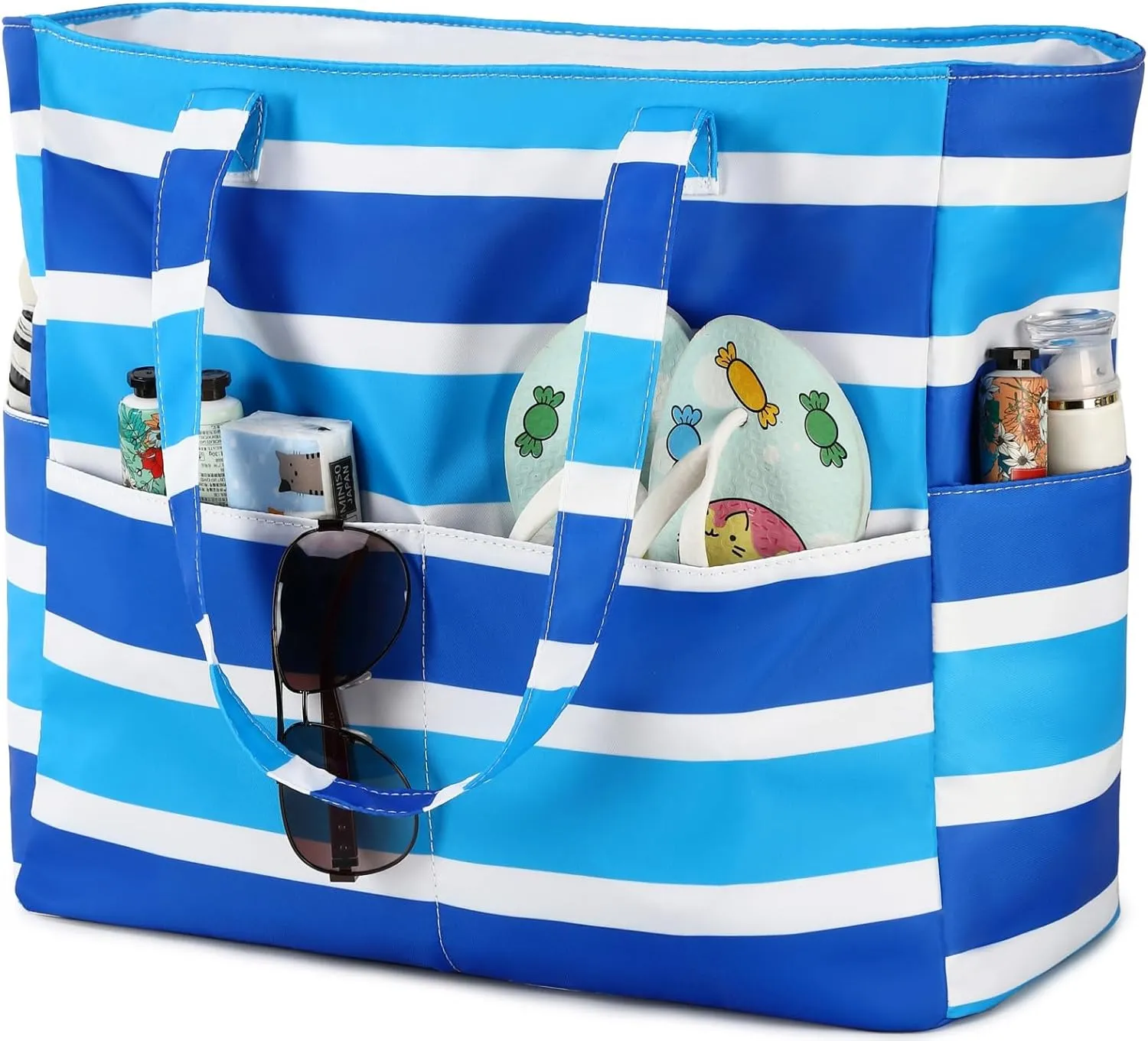 Beach Pool Bags Tote for Women Ladies Large Gym Tote Carry On Bag With Wet Compartment for Weekender Travel Waterproof