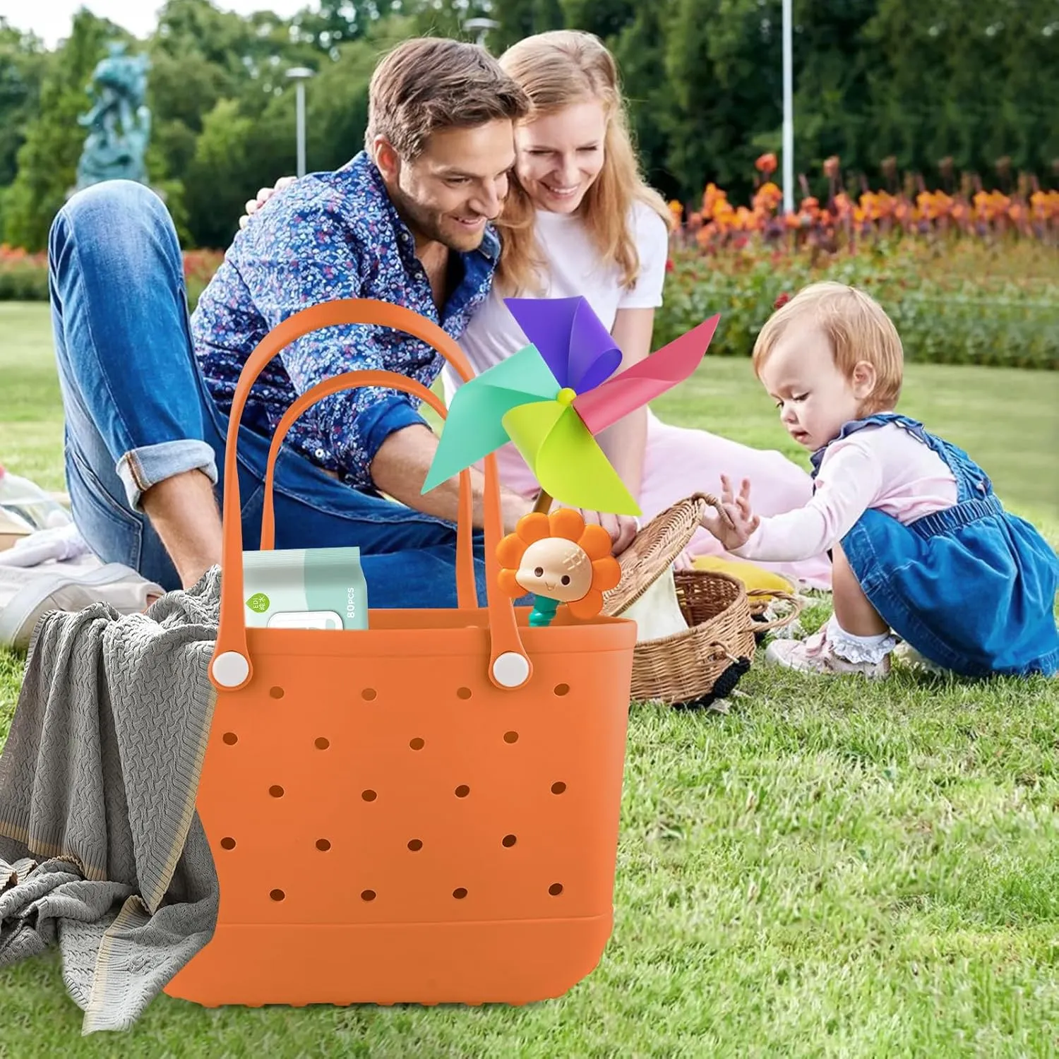 Beach Rubber Bag Tote Bag,Extra Large Waterproof Travel Women Handbag with Charms for Sports Beach Groceries Pool