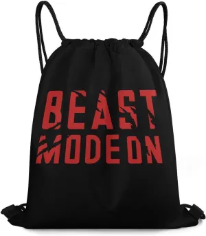 Beast Mode On Drawstring Bag Travel Beach String Bags Sackpack Pocket for Men Women