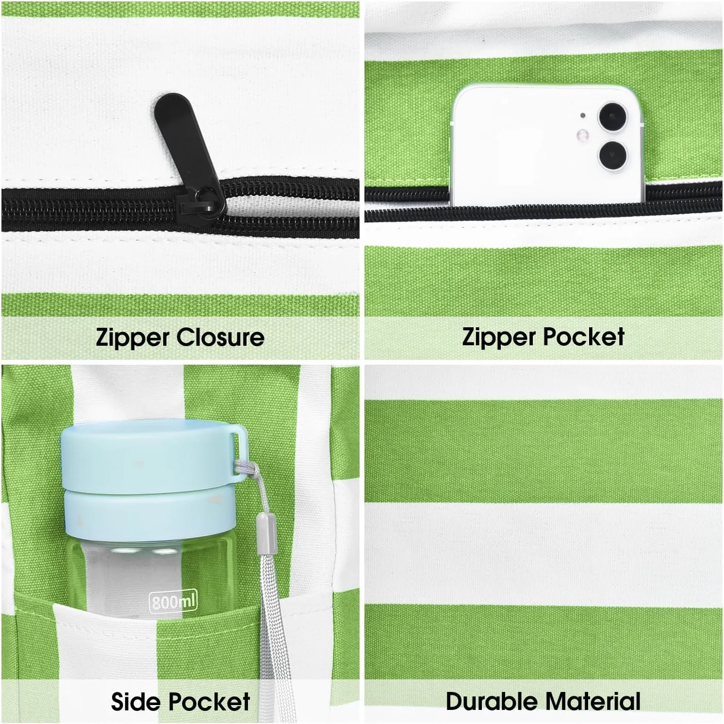 Becokan Beach Bag Large Beach Tote Bag for Women Waterproof Sandproof Swim Pool Bag With Zipper