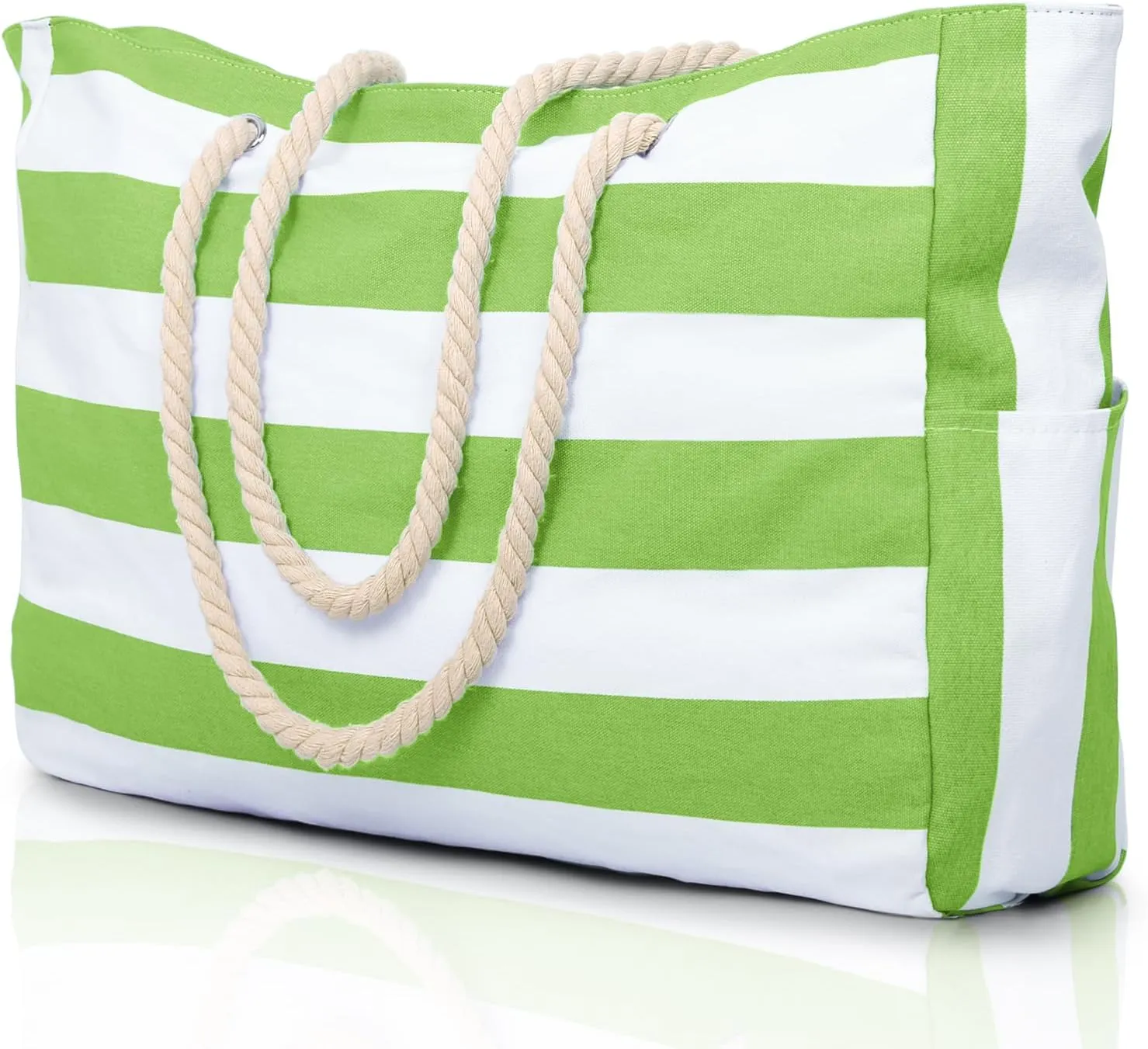 Becokan Beach Bag Large Beach Tote Bag for Women Waterproof Sandproof Swim Pool Bag With Zipper