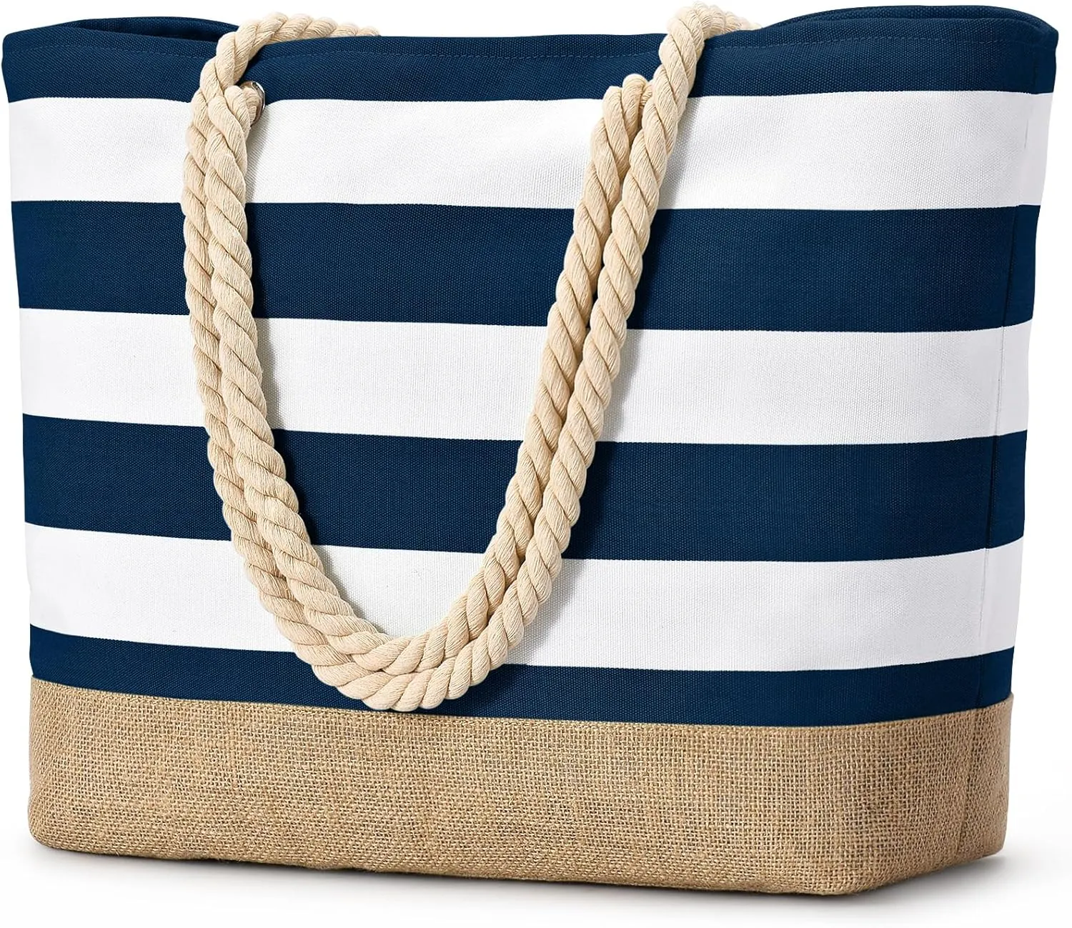 Becokan Beach Bags for Women Large Canvas Beach Tote Bag Beach Bags Waterproof Sandproof Swim Pool Bag Travel Essentials