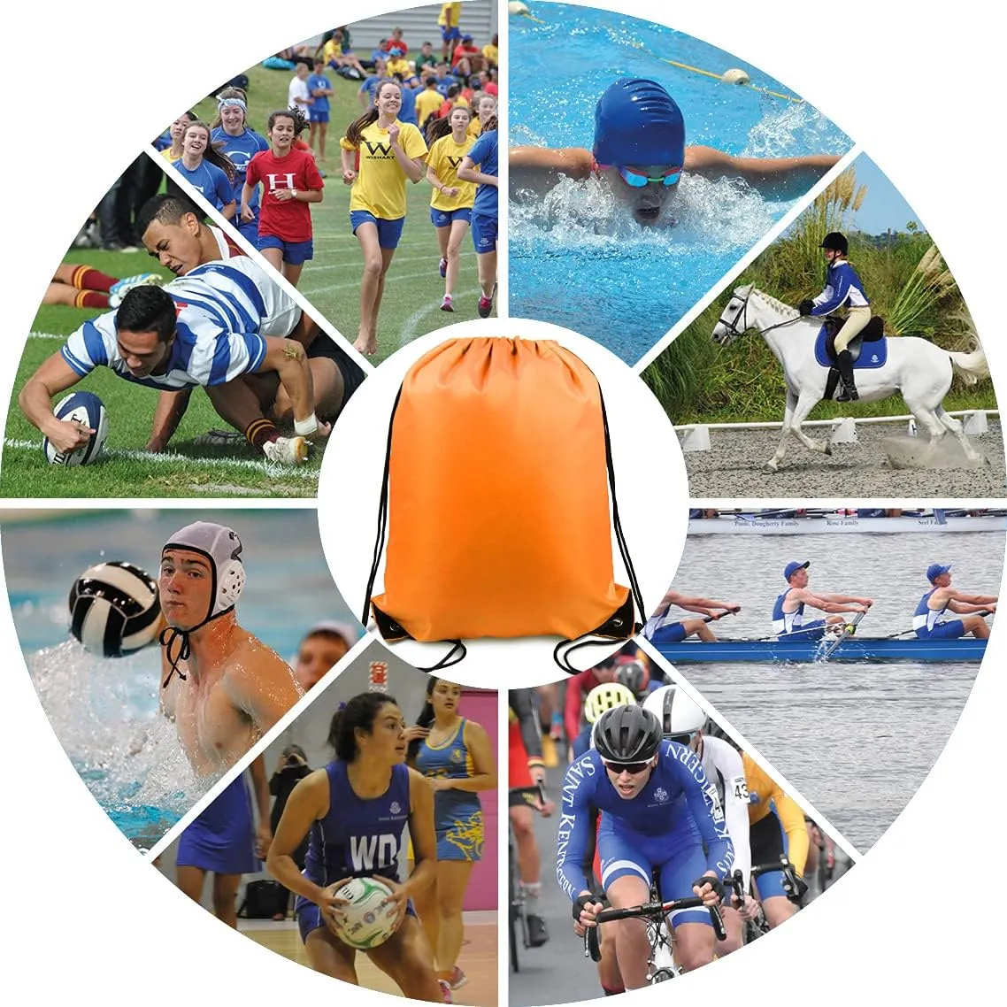 BeeGreen Drawstring Backpack Bags 20,30,50 Packs Reflective String Bags for Gym Sport Trip Cinch Sack DIY for Women Men
