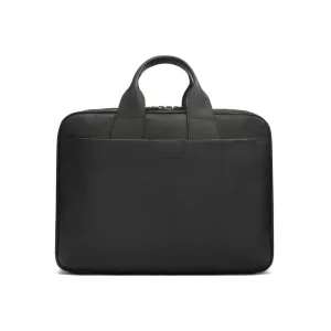 Belmont Leather 15" Laptop Briefcase - Black With Gunmetal Zips