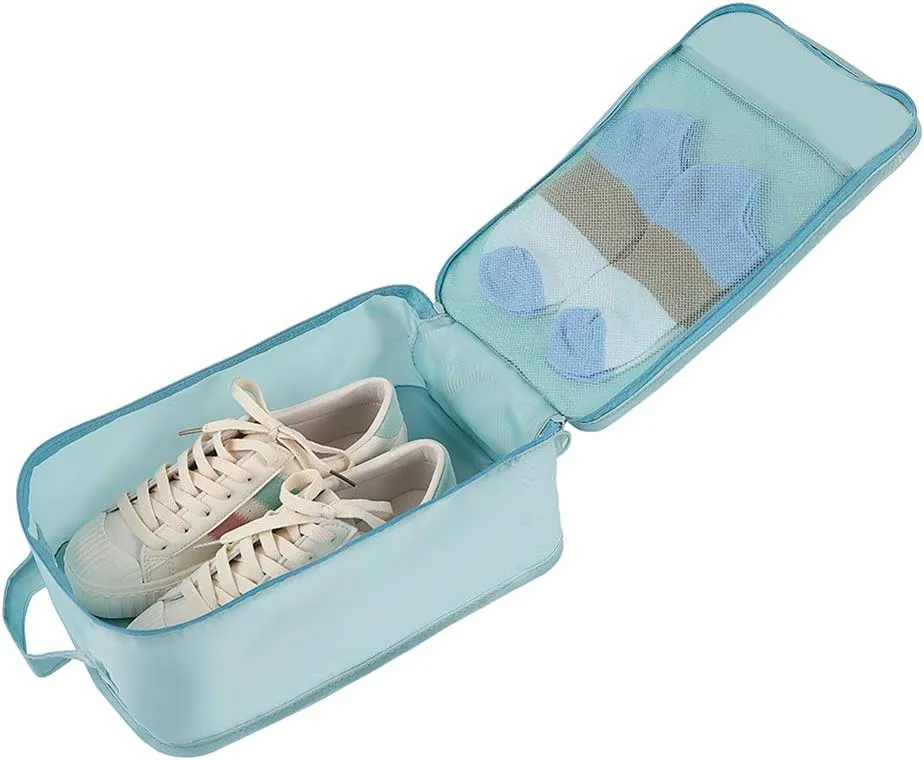 Belsmi 8 Set Packing Cubes with Shoe Bag - Compression Travel Luggage Organizer