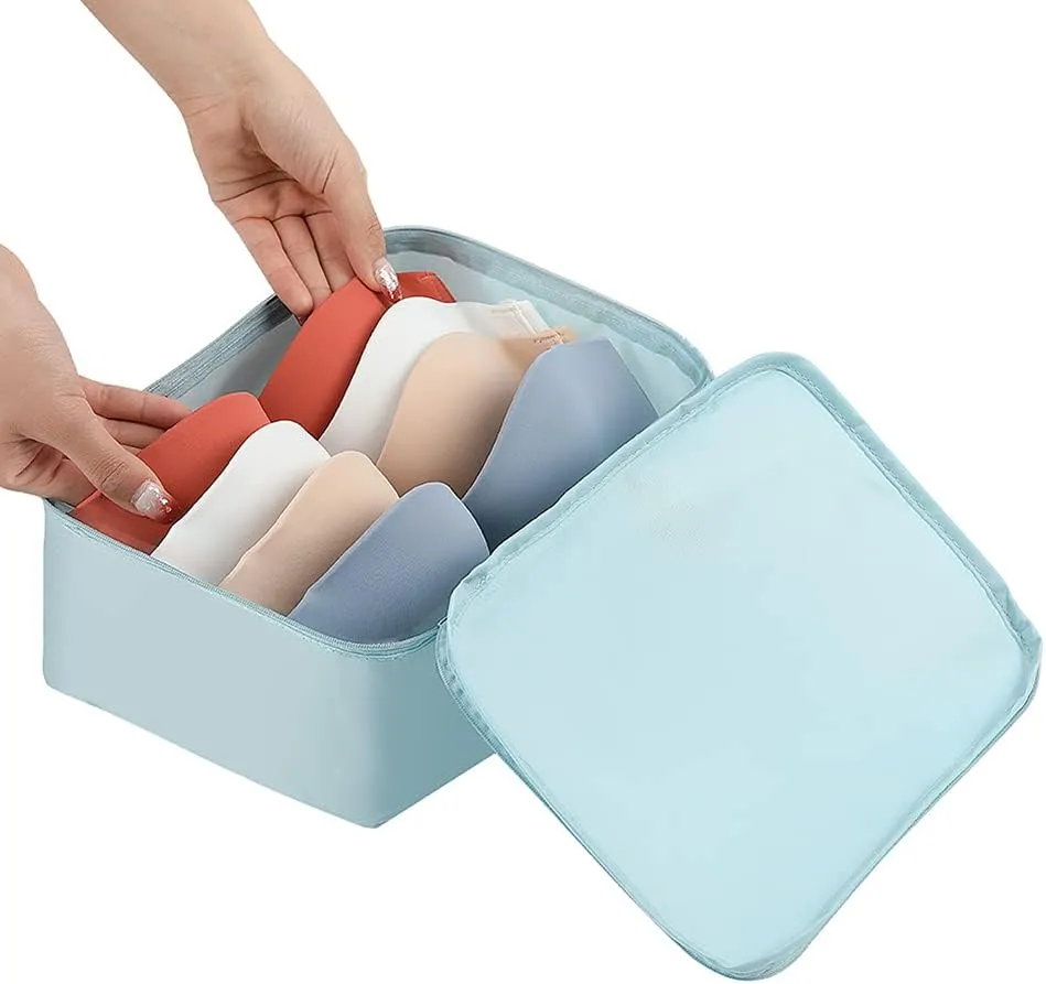 Belsmi 8 Set Packing Cubes with Shoe Bag - Compression Travel Luggage Organizer