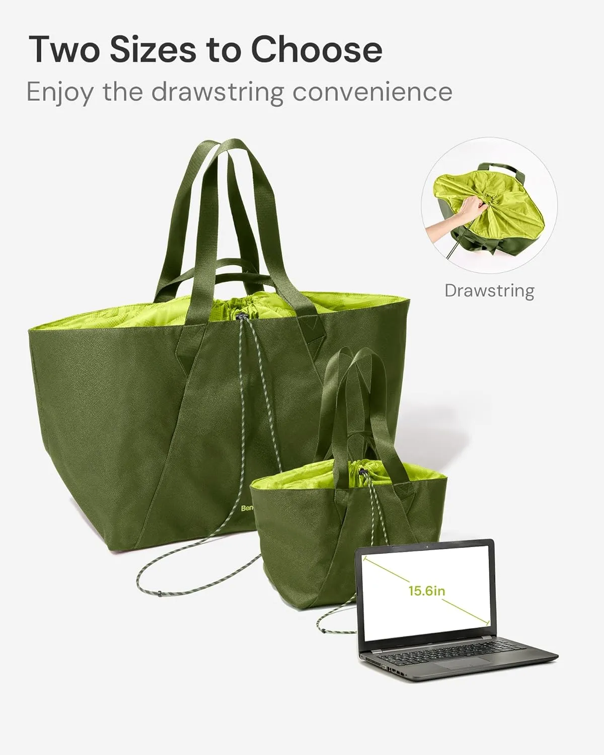 BENEUNDER Tote Bag for Women, Foldable Gym Tote Bag, Beach Tote Bag, Lightweight Shoulder Bag for Travel, Work, Sports(Large/Extra Large)
