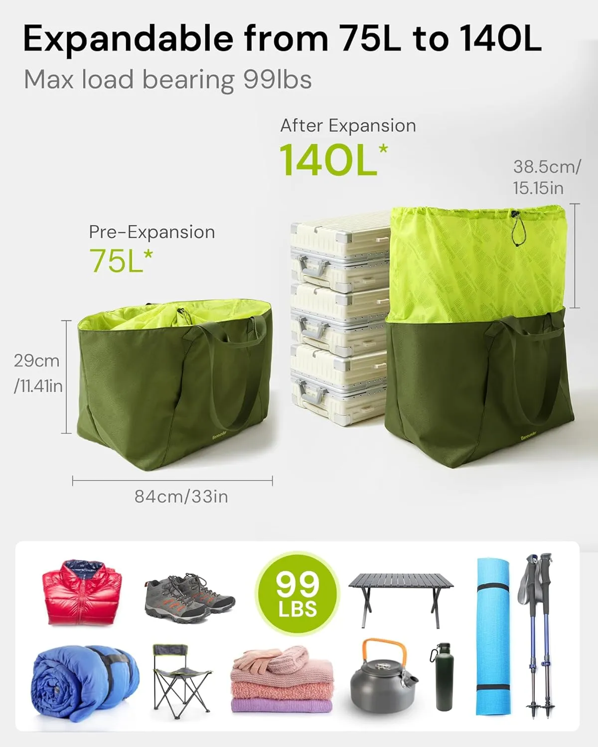 BENEUNDER Tote Bag for Women, Foldable Gym Tote Bag, Beach Tote Bag, Lightweight Shoulder Bag for Travel, Work, Sports(Large/Extra Large)