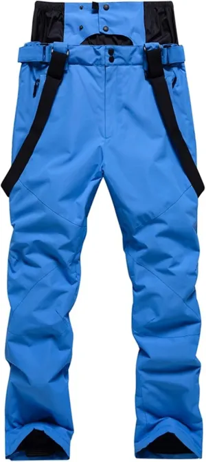 Bib Snow Board Pants for Women Outdoor Windproof Wate-Resistant Insulated Loose Ski Trousers with Suspenders for Snowmobiling
