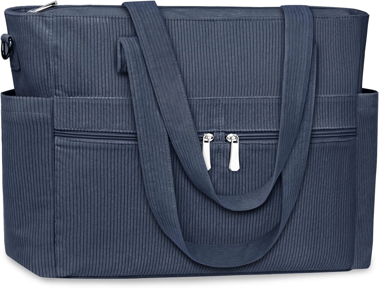 BKNOOU Large Corduroy Beach Tote Bag for Women Travel Carry on Weekender Bags Shoulder Handbag with Laptop Compartment