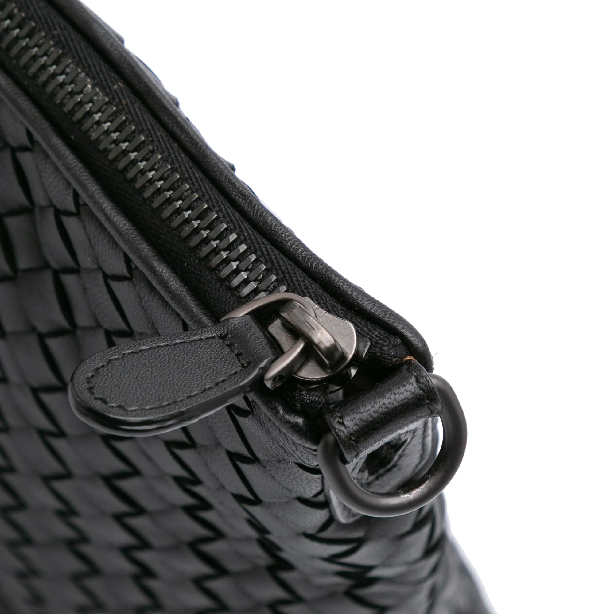 Black Bottega Veneta Medium Nappa Intrecciato Convertible Tote Satchel