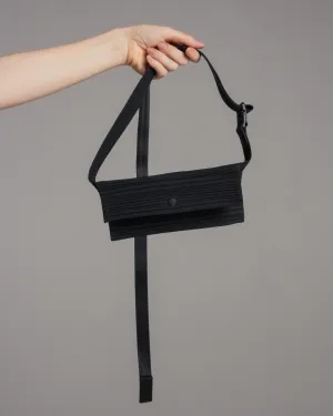 Black Pleated Crossbody Pouch