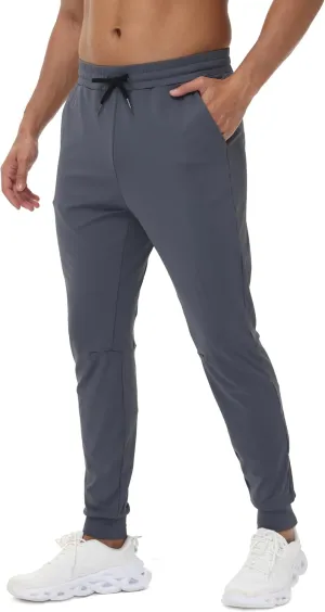 Blaosn Athletic Joggers for Men with Pockets Gym Workout Jogging Sweatpants Stretch Casual Travel Tapered Track Pants