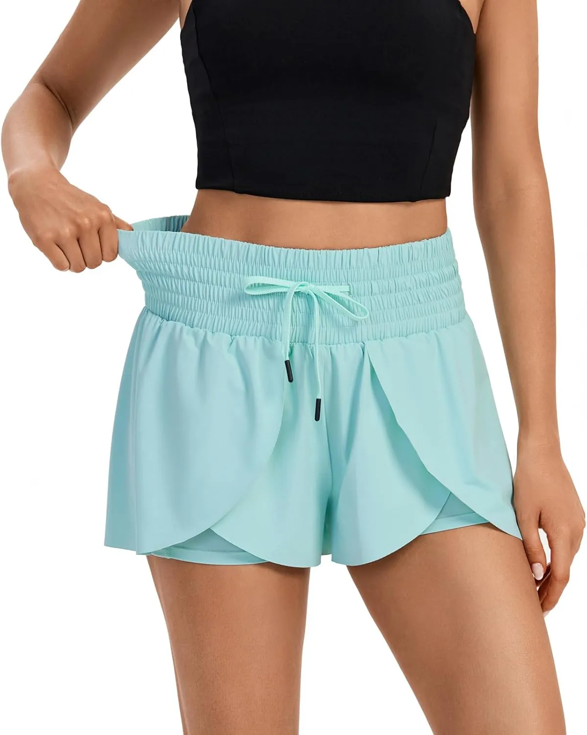 Blaosn Flowy Running Shorts for Women Gym Yoga Workout Athletic Tennis Golf High Waisted with Pockets Cute Clothes Summer