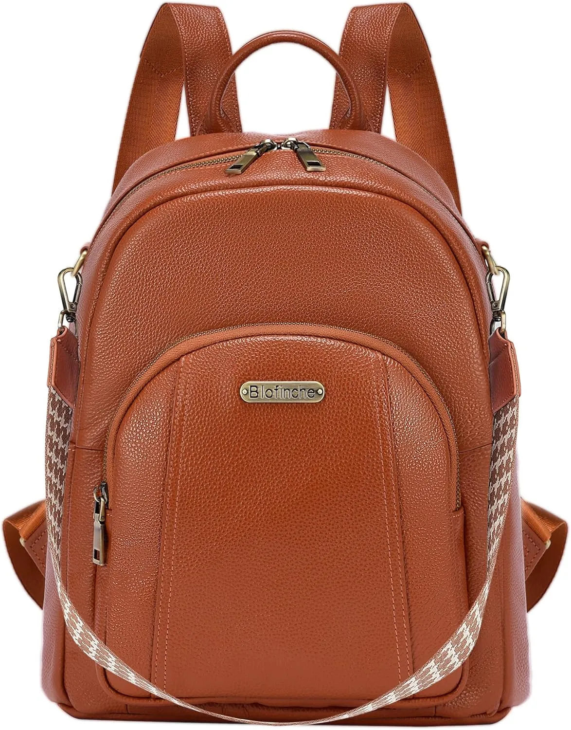 Blofinche Genuine Leather Backpack Purse for Women with Shoulder Strap Medium Convertible Daypack Handbag Lady Work Casual