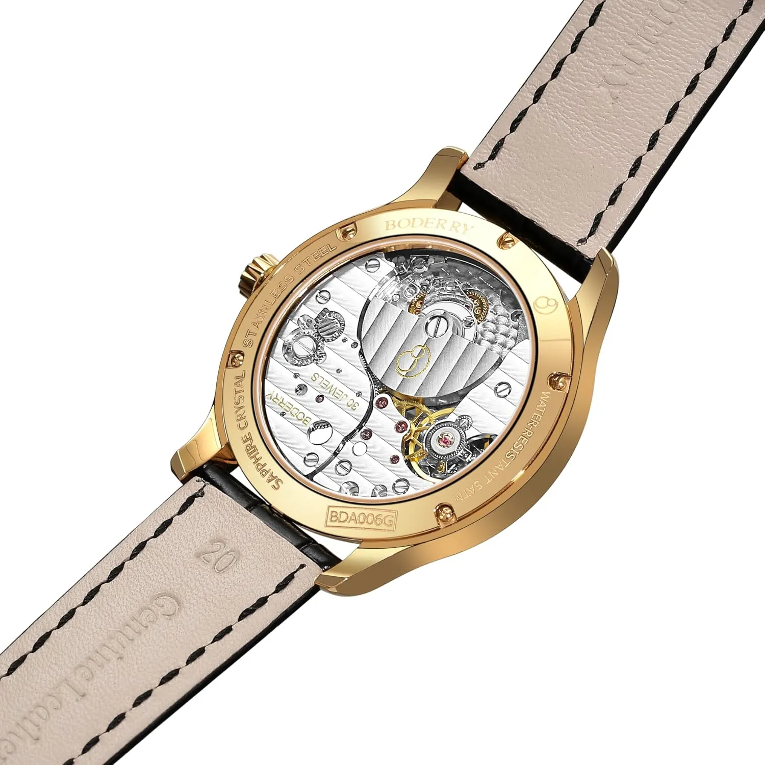 BODERRY Mens Micro-Rotor Automatic Dress Watches Waterproof Stainless Steel Mechanical Business Wrist Watch for Men,Sapphire Men's Luxury Wristwatch